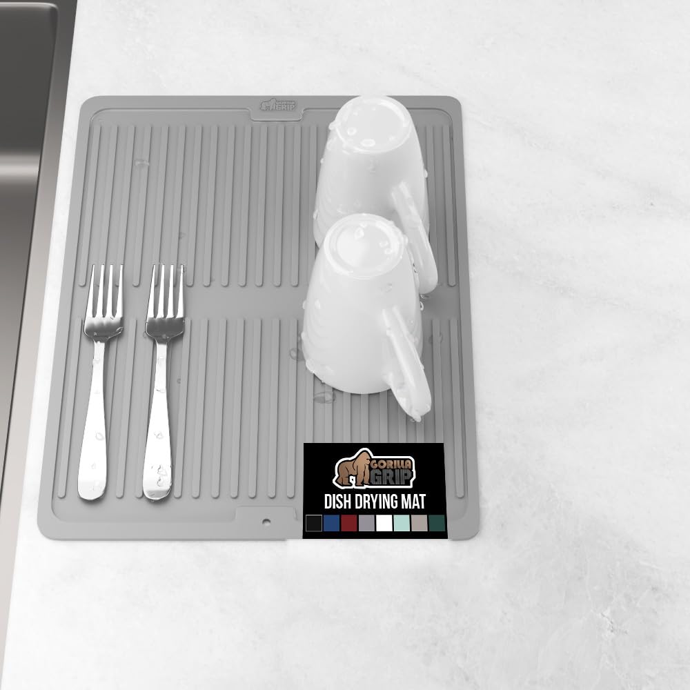 100% BPA Free Patented Silicone Dish Drying Mat for Kitchen Counter