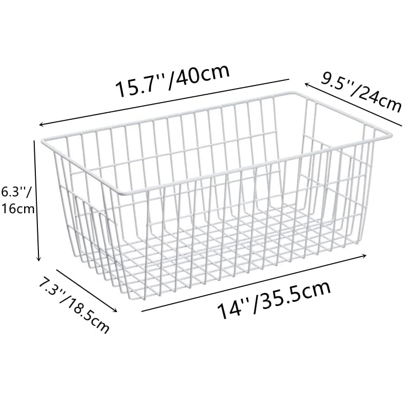 Freezer Baskets Farmhouse Organizer Storage Basket with Handles (2 Count)