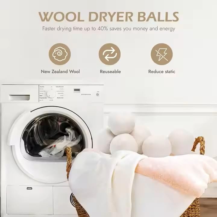 Organic Wool Dryer Balls (6 Count)