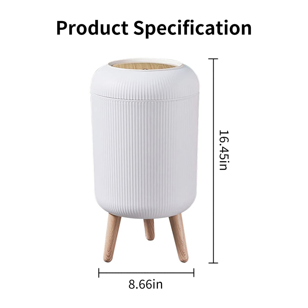 Trash Can With Lid for Bathroom