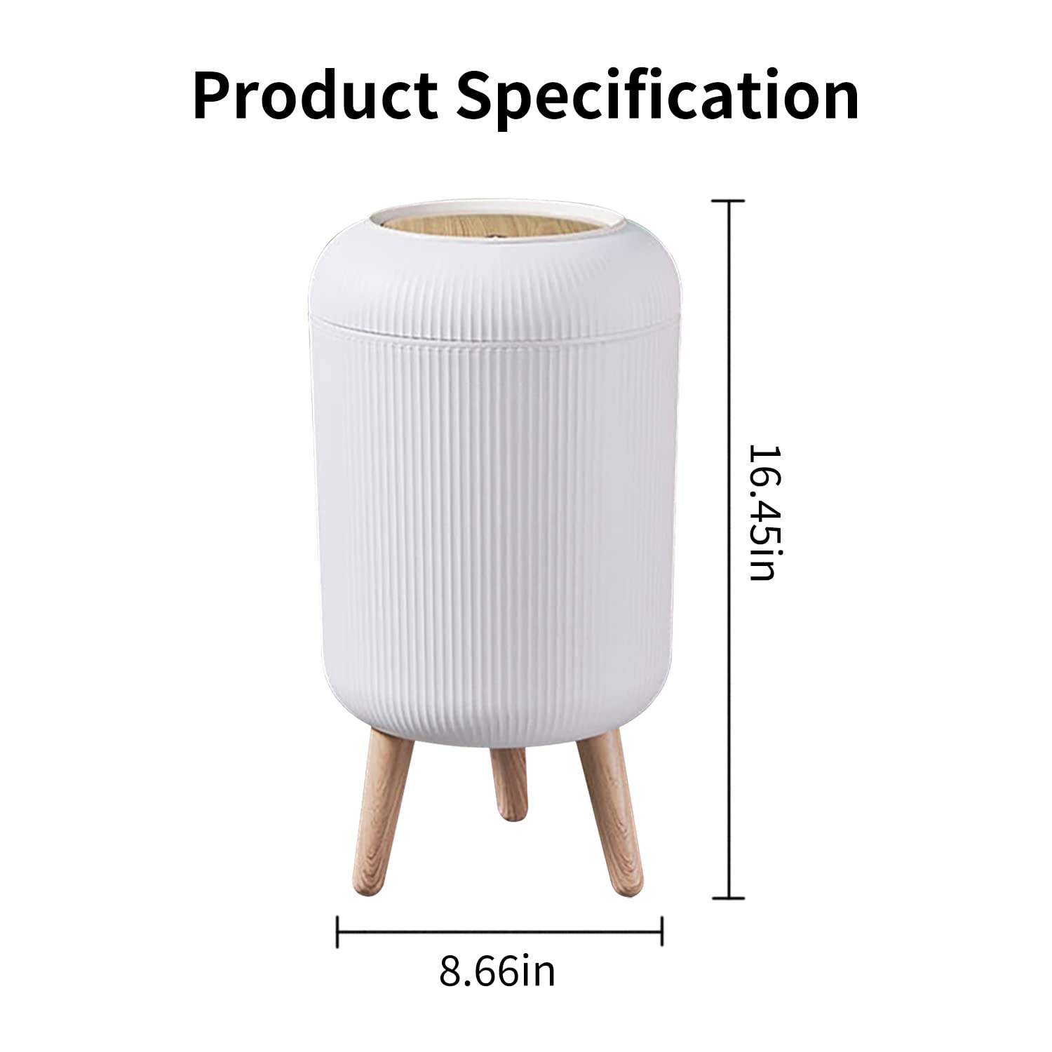 Trash Can With Lid for Bathroom