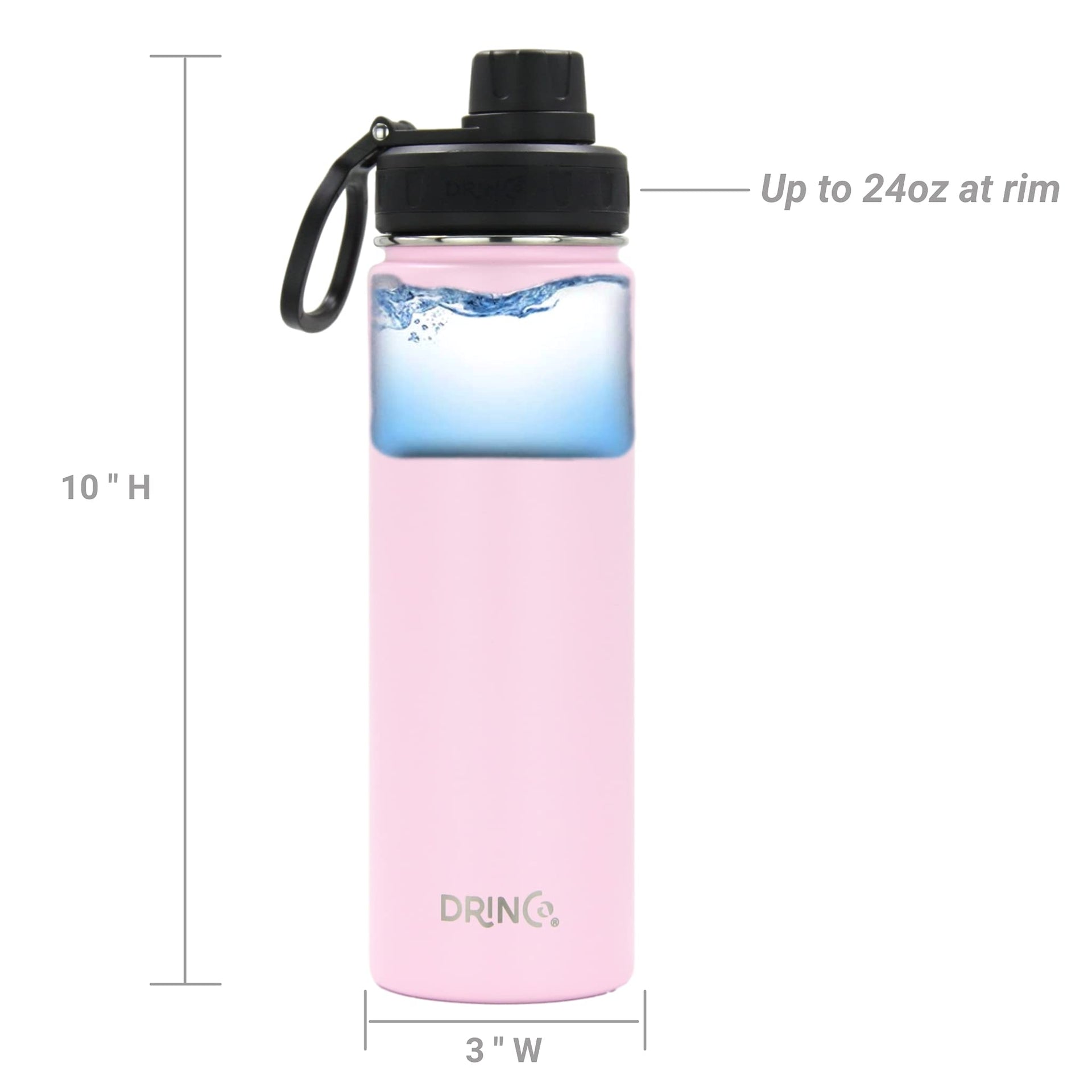 Stainless Steel Water Bottle Spout Lid Vacuum Insulated Double Wall Water Bottle Wide Mouth