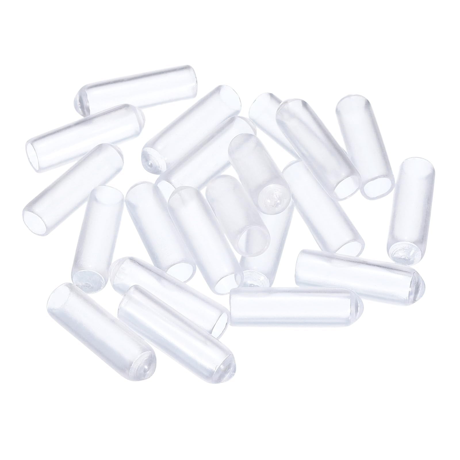 20pcs Rubber End Caps 4mm ID Vinyl PVC Round Tube Bolt Cap Cover Screw Thread Protectors Clear