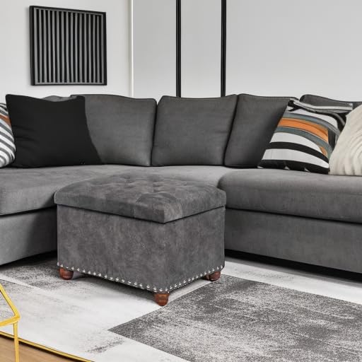24" Rectangular Ottoman with Storage for Living Room