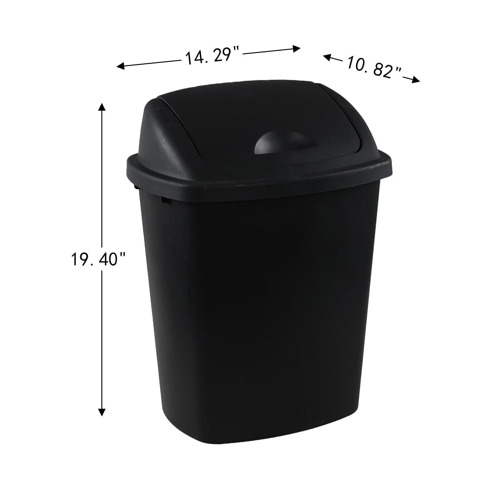 4 Pack 6 Gallon Plastic Garbage Bins with Swing Lid (4 Count)