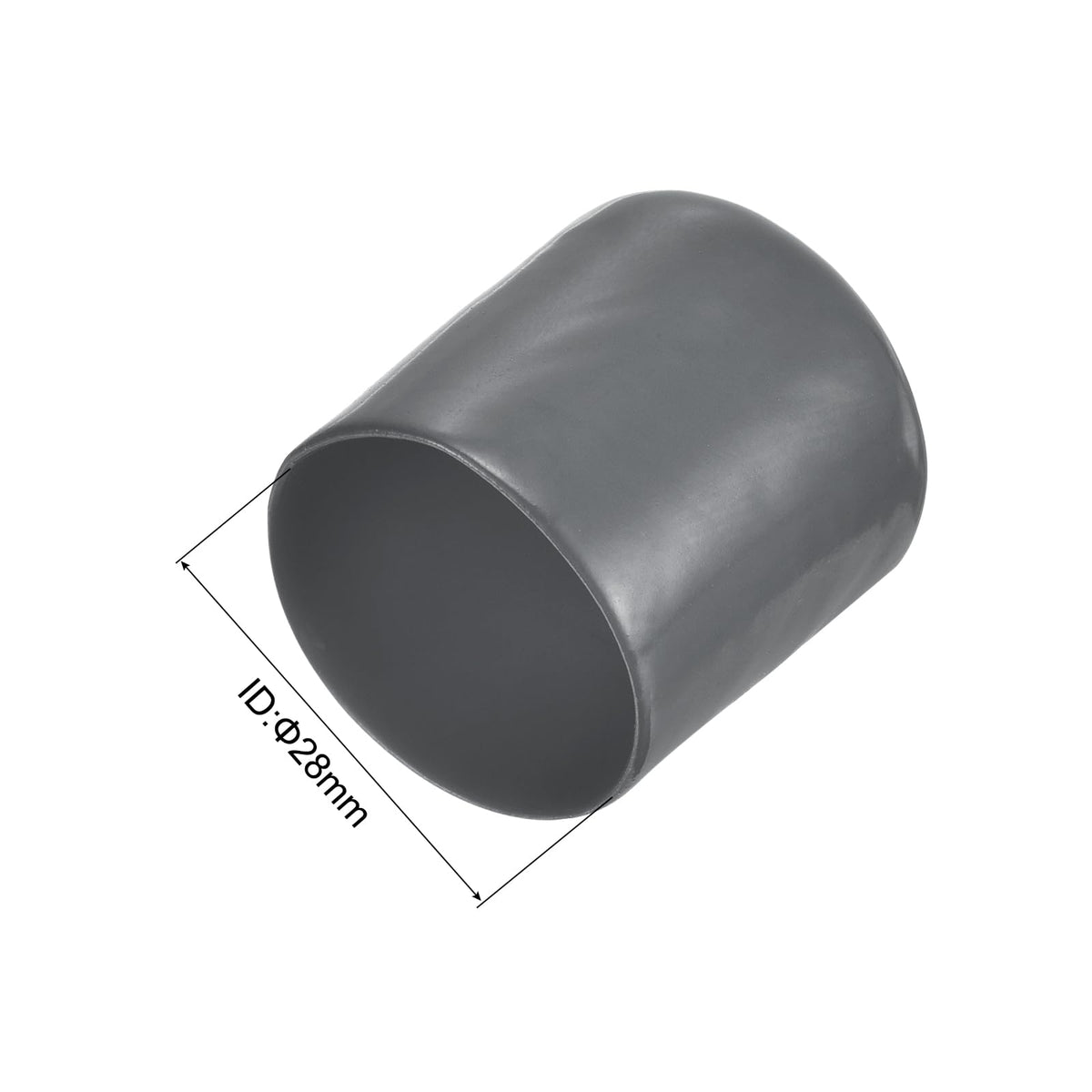 20pcs Rubber End Caps 28mm ID Vinyl Round Tube Bolt Cap Cover Thread Protectors Dark Grey