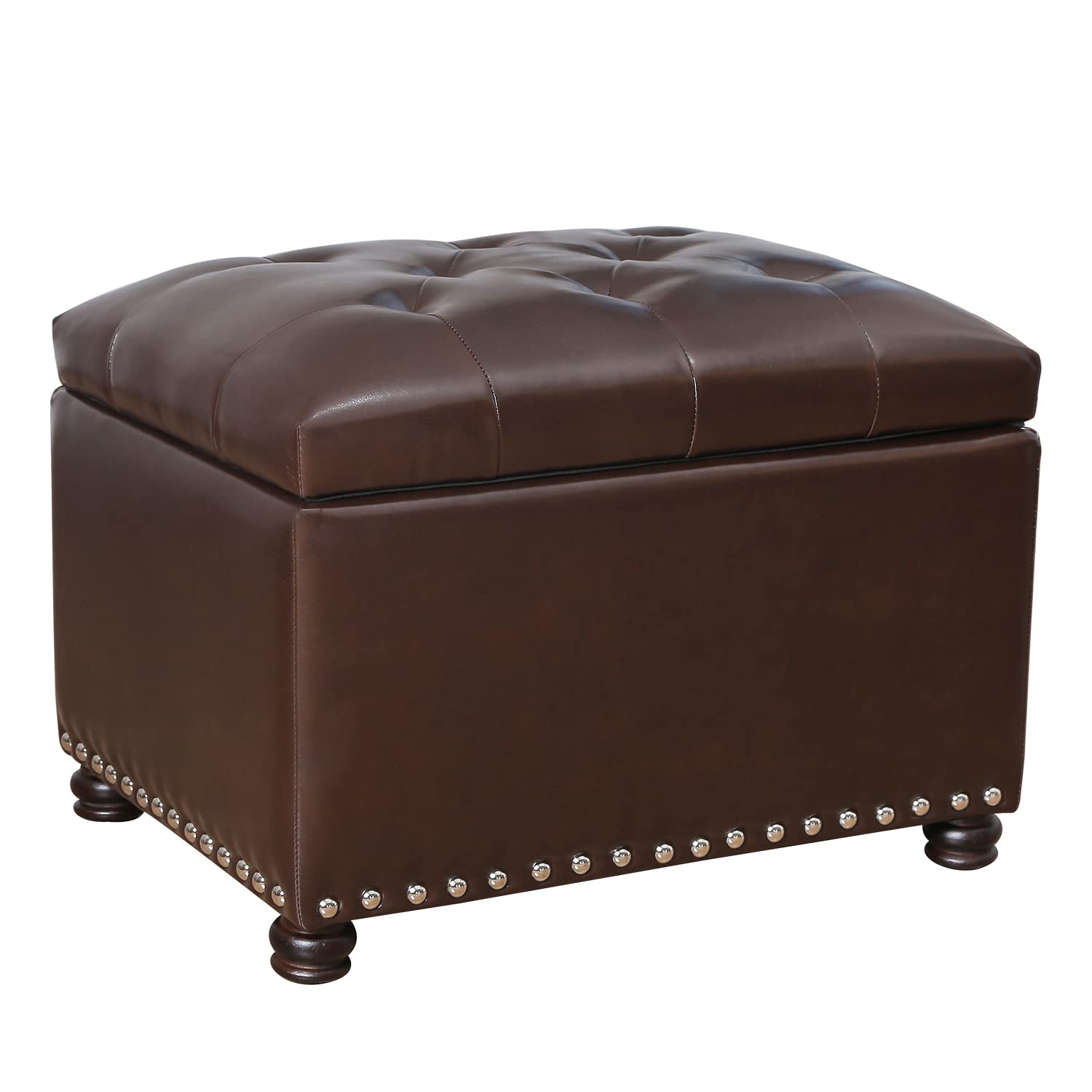 Leather Ottoman with Storage