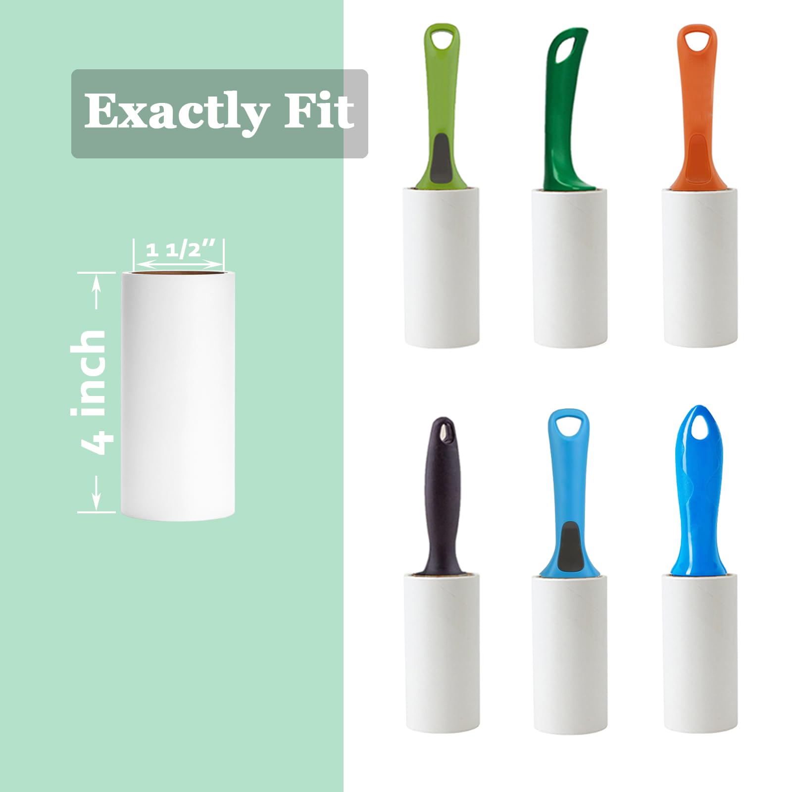 4 inch Lint Roller Refills Compatible with Evercare PetLovers Extra Sticky Lint Roller 6 Pack of Refills Only 60 Sheets per Refill 360 Sheets Total (360 Count)