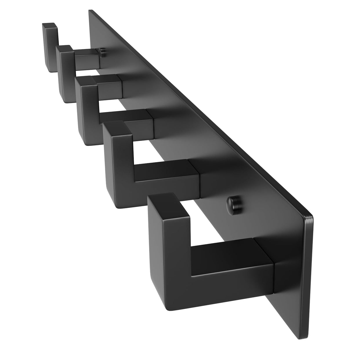 5 Hook Black Stainless Steel Wall