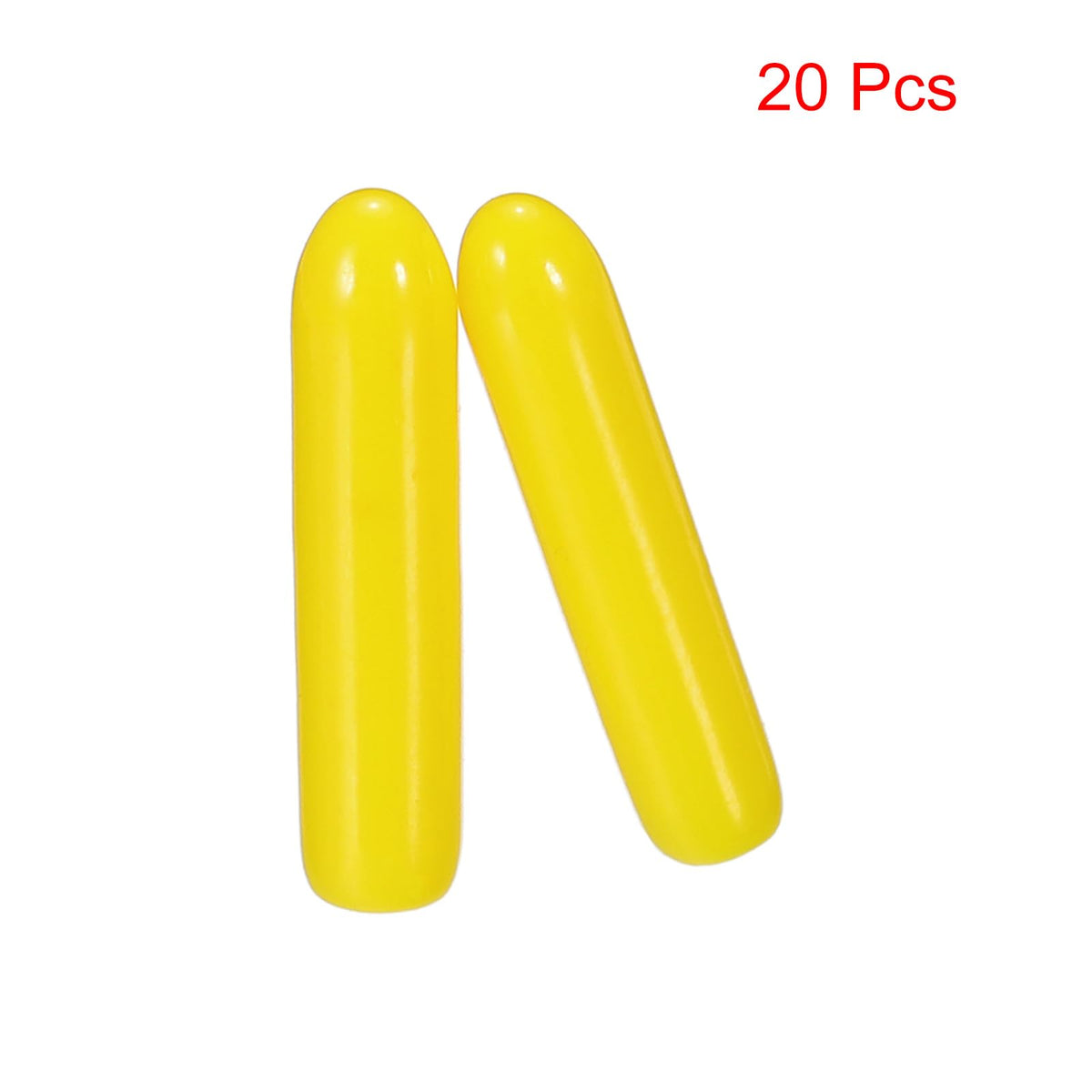 20pcs Rubber End Caps 2mm ID Vinyl PVC Round Tube Bolt Cap Cover Screw Thread Protectors Yellow