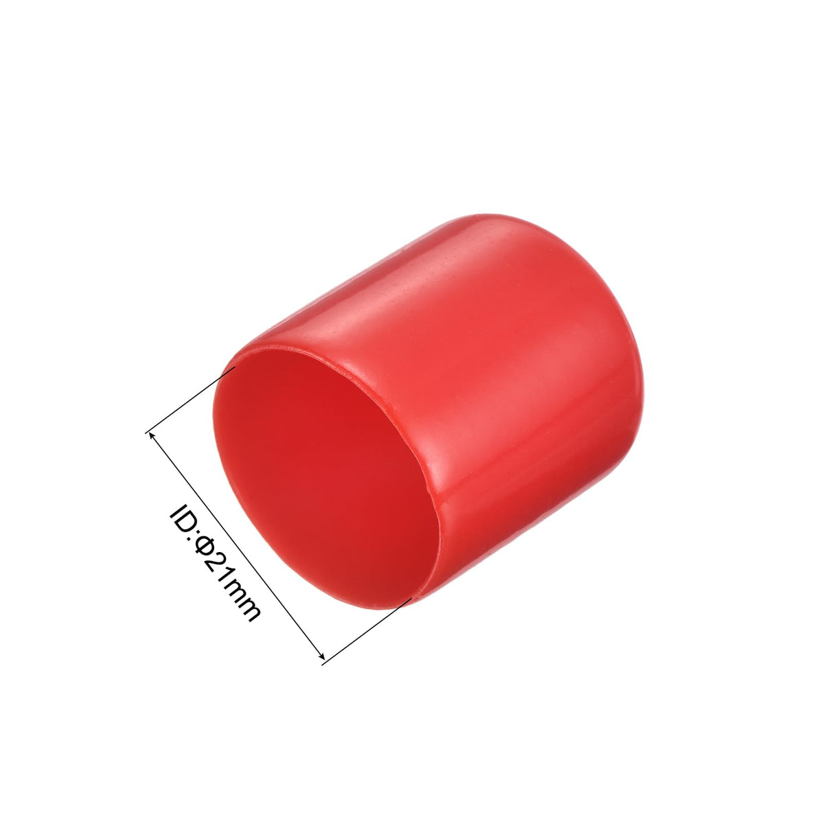20pcs Rubber End Caps 21mm ID Vinyl Round Tube Bolt Cap Cover Thread Protectors Red