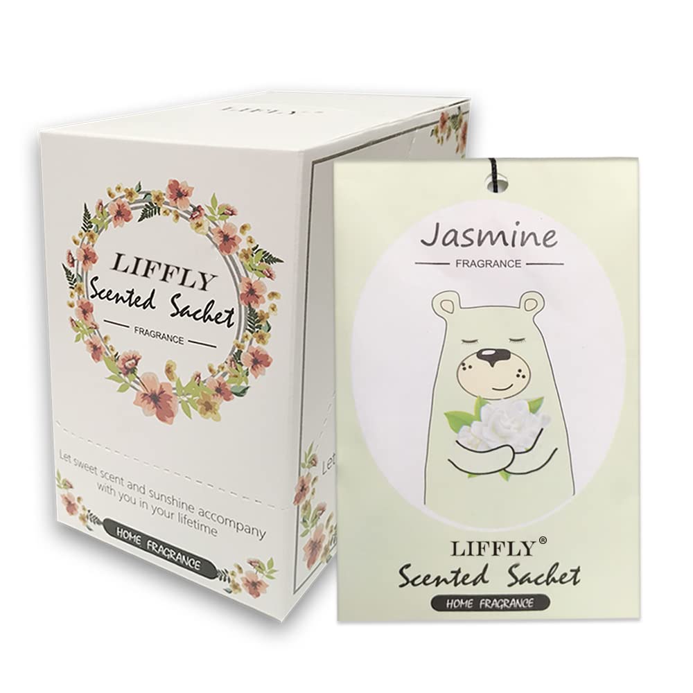 14 Packs Jasmine Scented Sachets Bag for Drawer and Closet Gift Home Fragrance Odor Eliminator (14 Count)