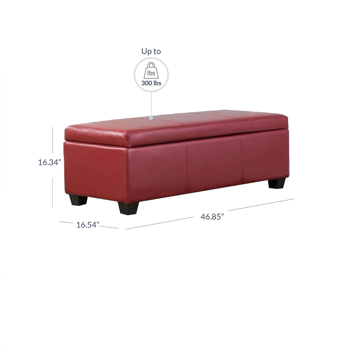 Storage Faux Leather Ottoman