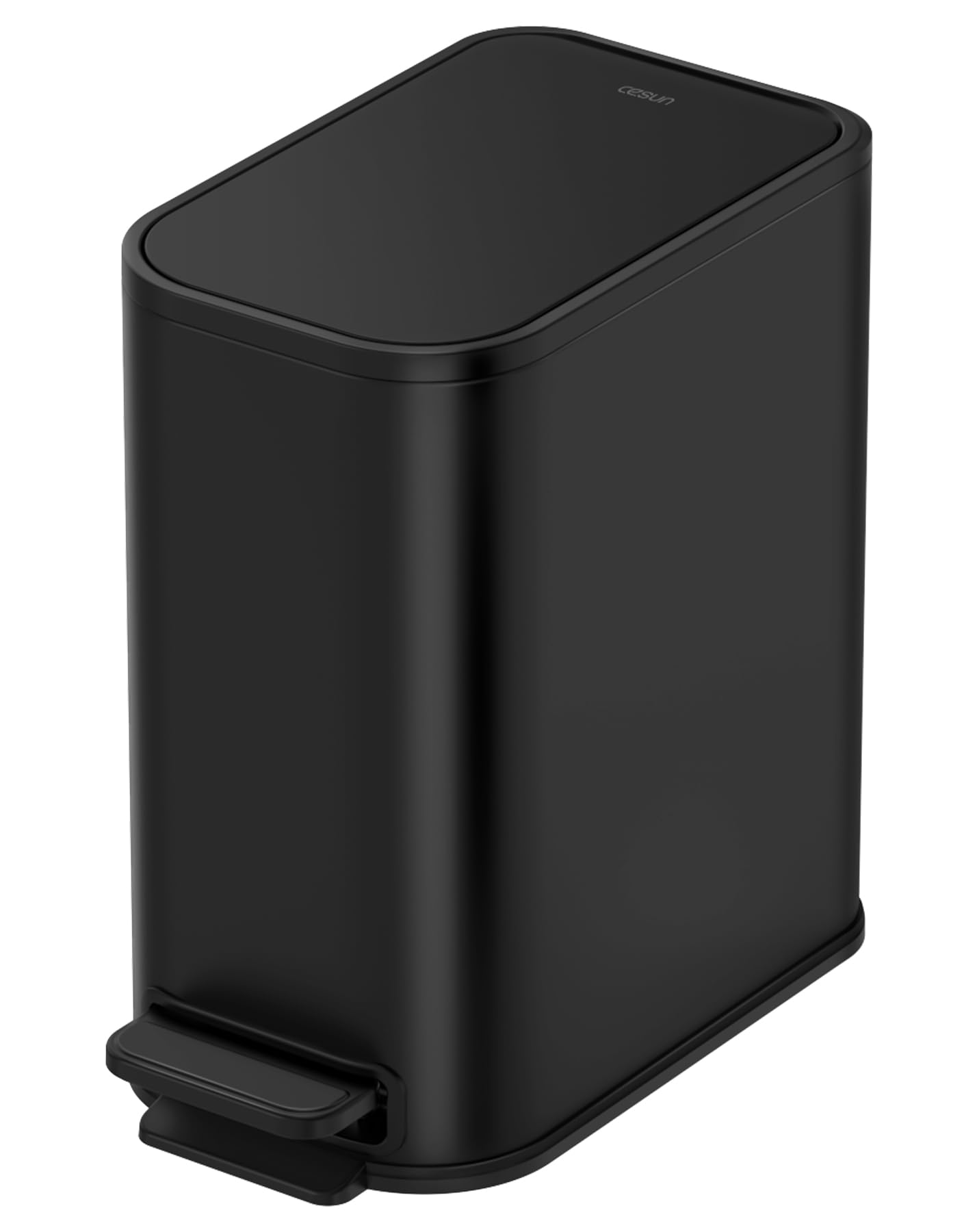 Small Black Bathroom Trash Can with Lid Soft Close & Pedal