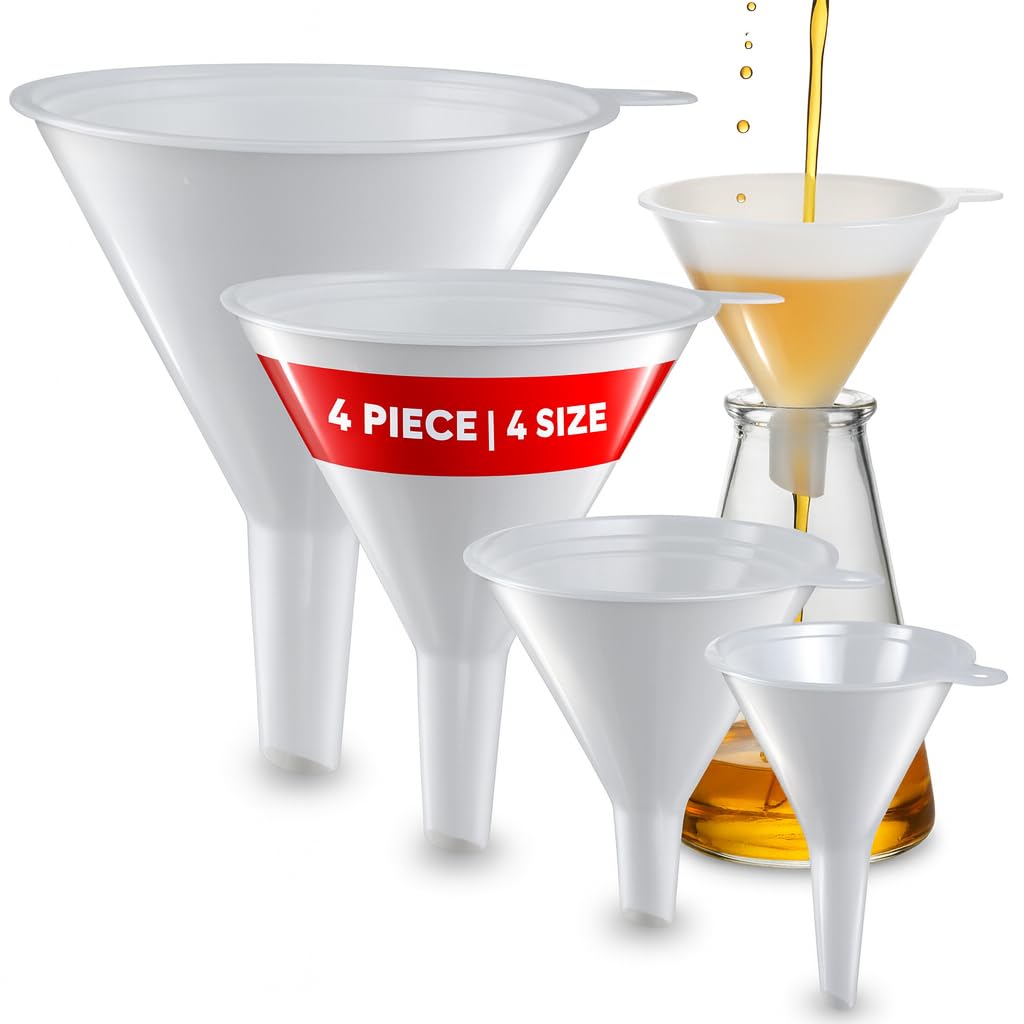 Plastic Funnel for Automotive Use (4 Count)