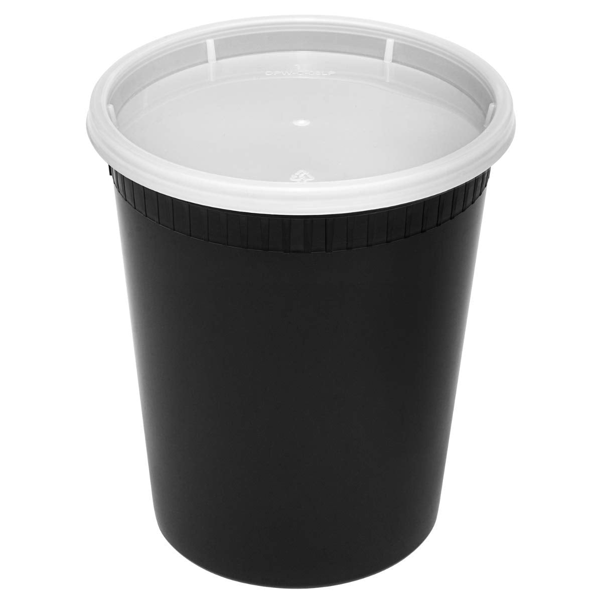 32oz 240 ct Black PP Injection Molded Round Deli Containers with Lids (240 Count)