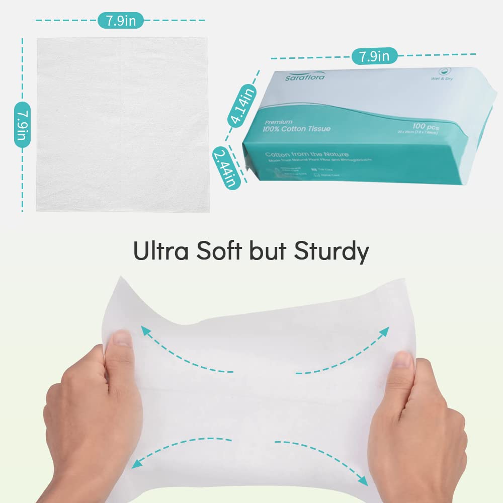 100% Cotton Facial Tissue Soft Dry Wipe 6 Pack (600 Count) - ModHome Supplies