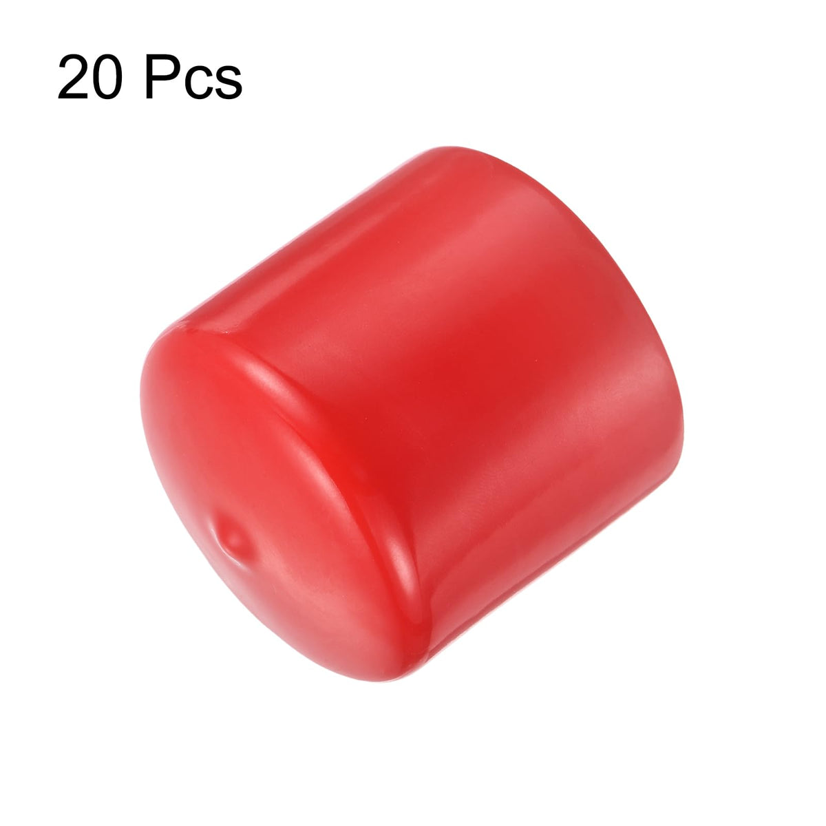 20pcs Rubber End Caps 50mm ID Vinyl Round Tube Bolt Cap Cover Thread Protectors Red