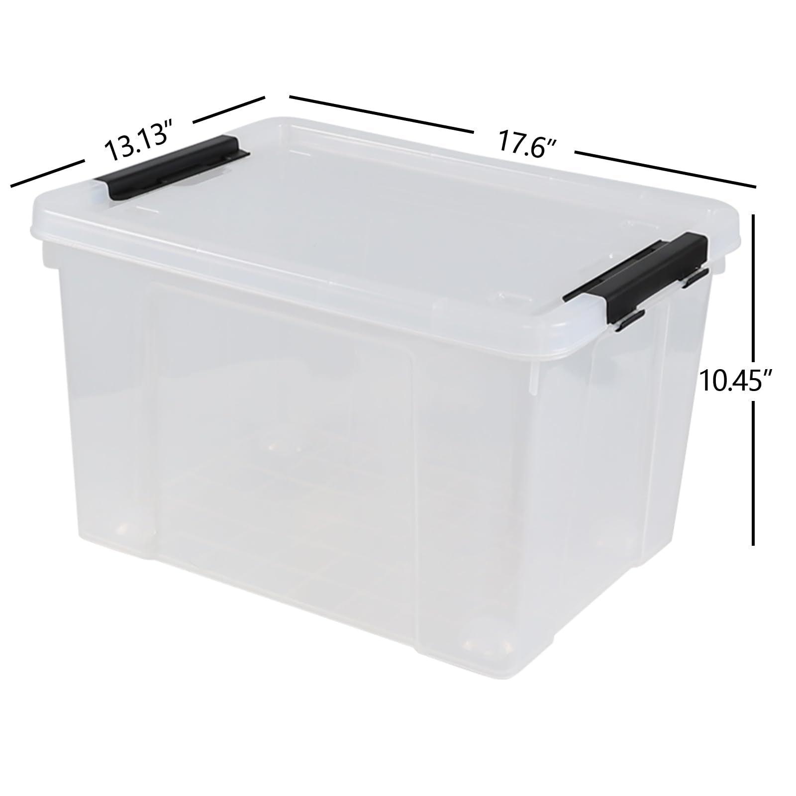 34 L Clear Plastic Storage Bins Box with Lid (4 Count)