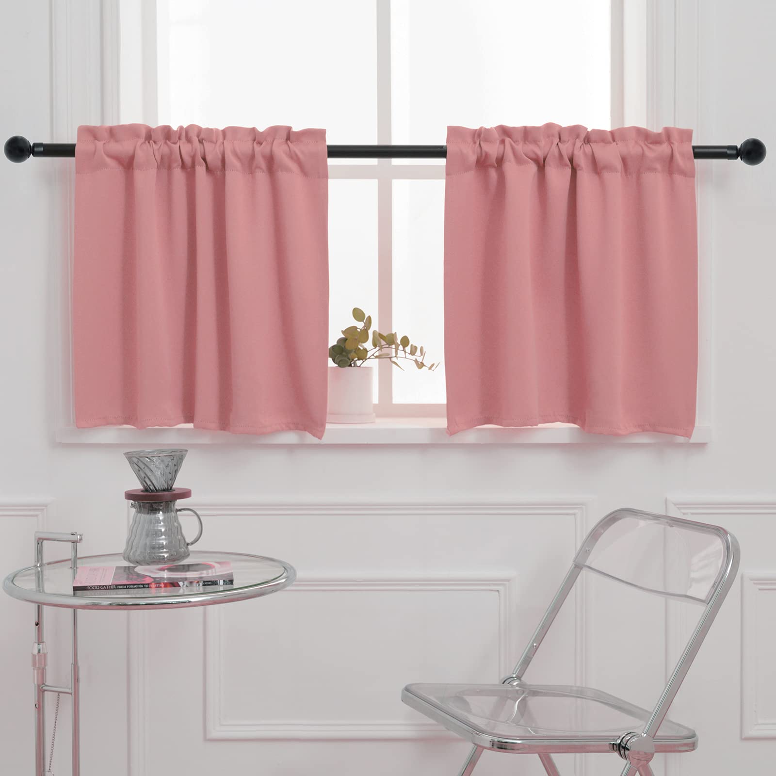 Blackout Kitchen Curtain 20 Inches Long (2 Count)