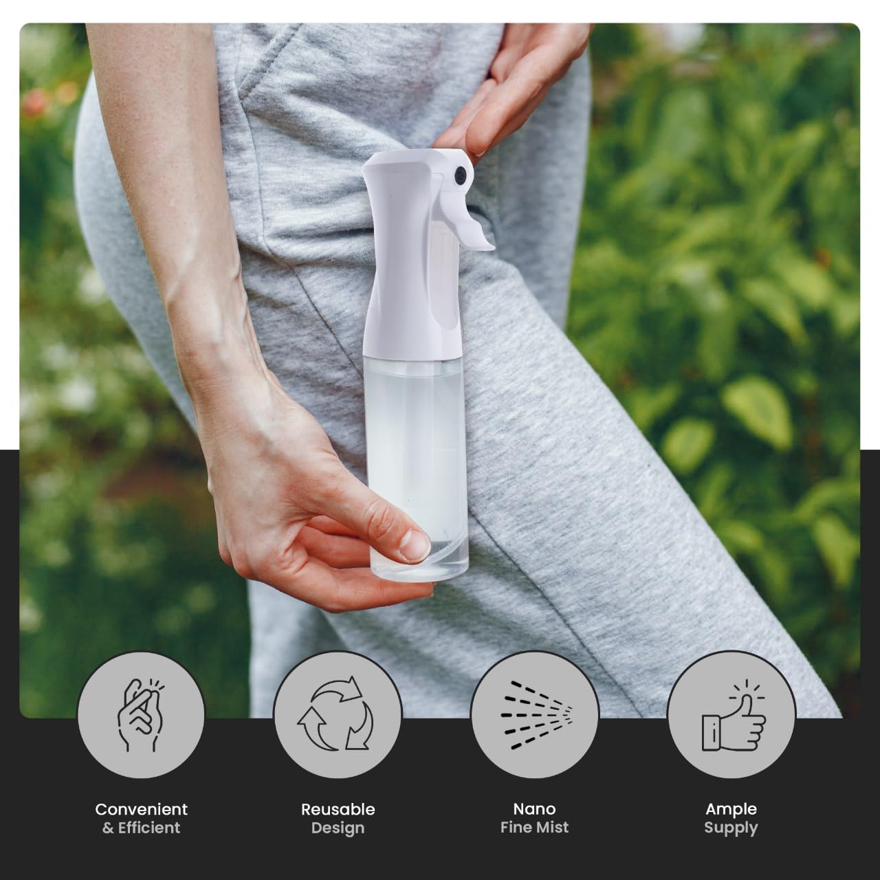 Continuous Mist Clear Spray Bottle 200ml Fine Mist for Hair