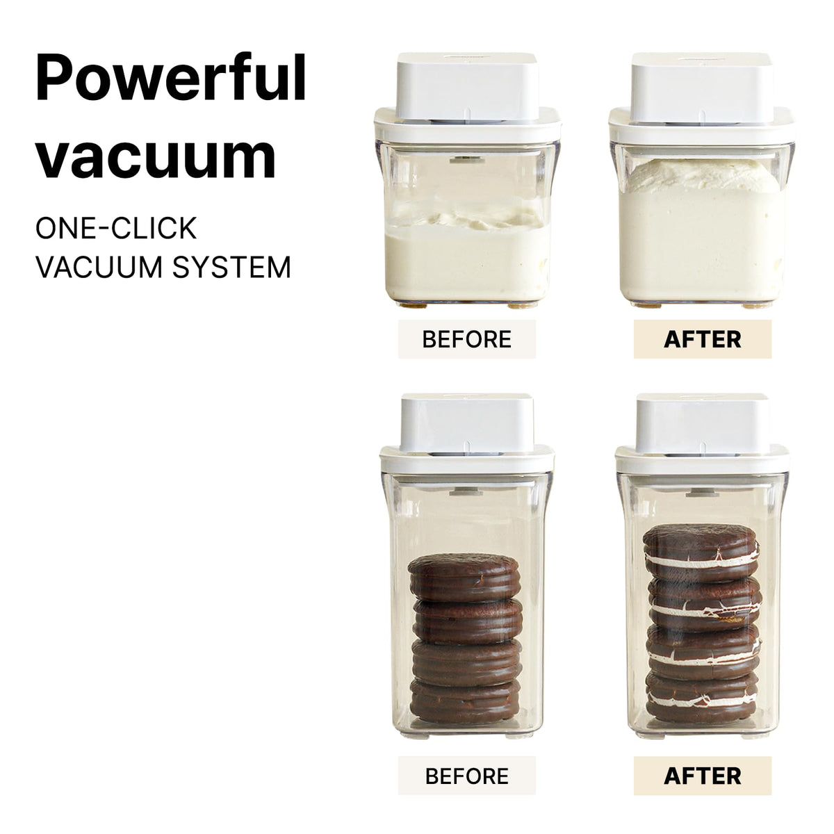 Premium Airtight Food Storage Containers & Vacuum Sealer Machine Starter Set