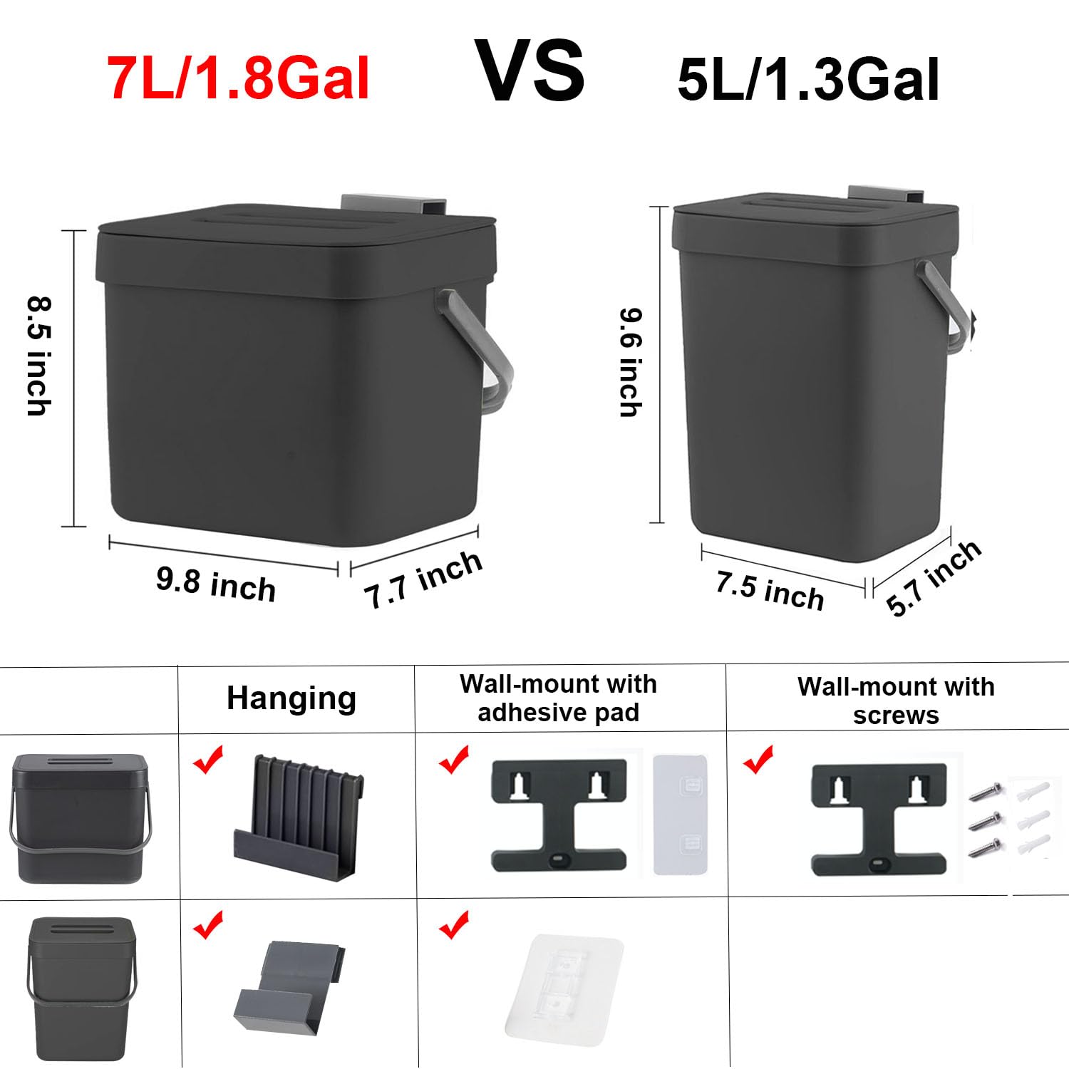 Kitchen Trash Can with Lid