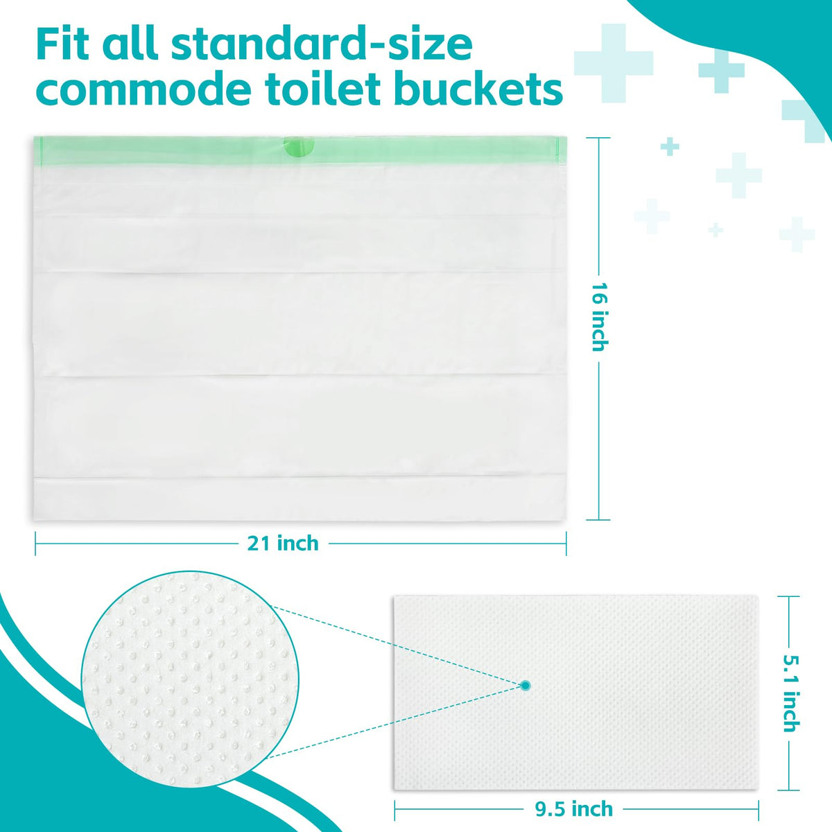 120 Pack Bedside Commode Liners with 120 Super Absorbent Pads (120 Count)