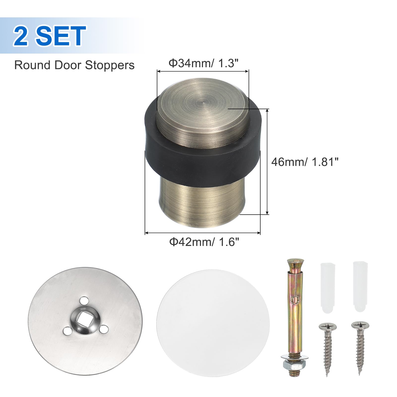 2Set Round Door Stoppers