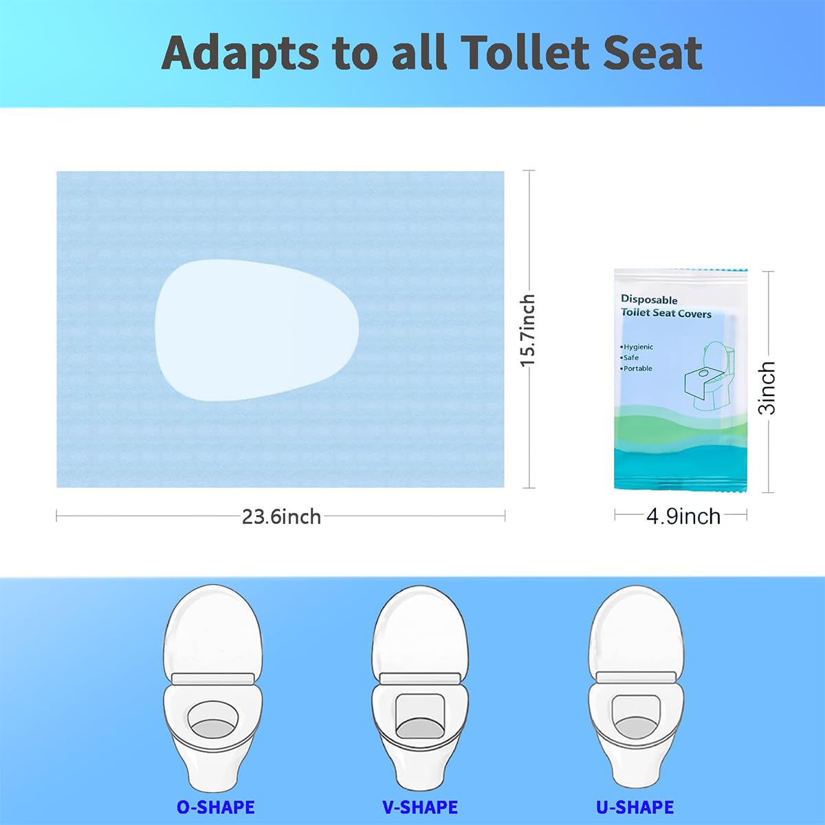 500 Pack XL Disposable Toilet Seat Covers (500 Count)