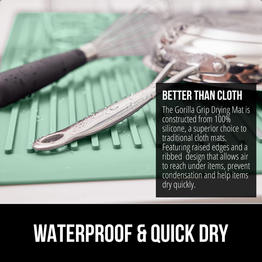100% BPA Free Patented Silicone Dish Drying Mat for Kitchen Counter