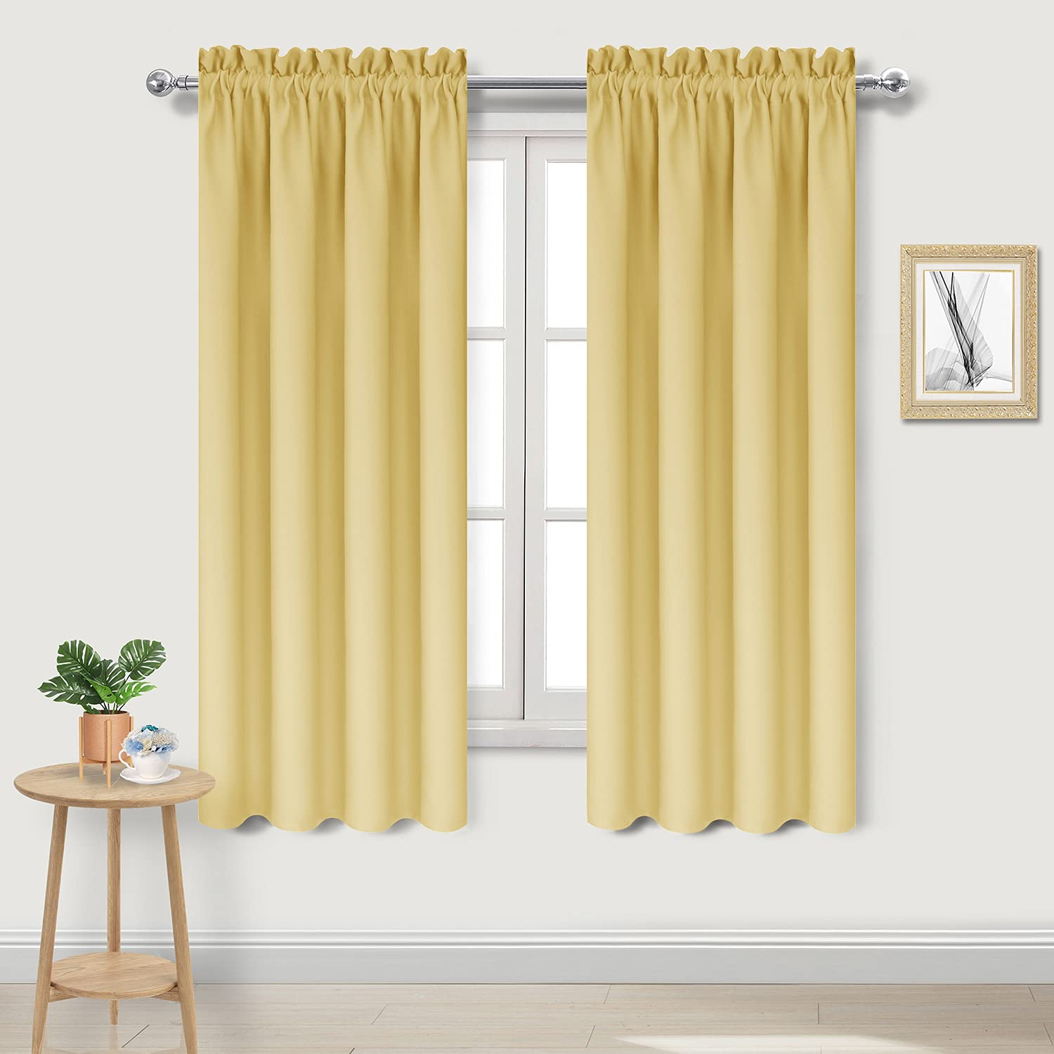 Blackout Curtains for Bedroom Living Room 42 x 63 Inch Long 2 Panels