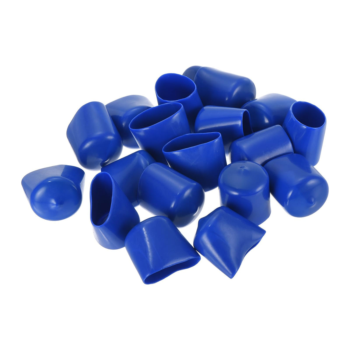20pcs Rubber End Caps 28mm ID Vinyl Round Tube Bolt Cap Cover Screw Thread Protectors Blue