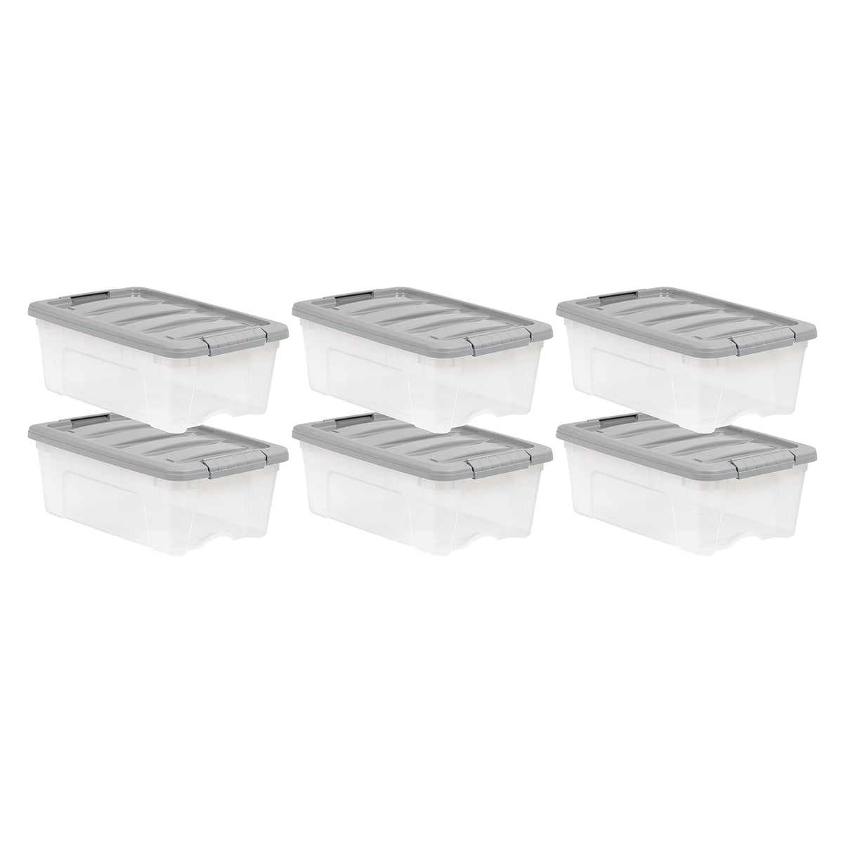 Plastic Storage Containers with Secure Latching Lids (6 Count)