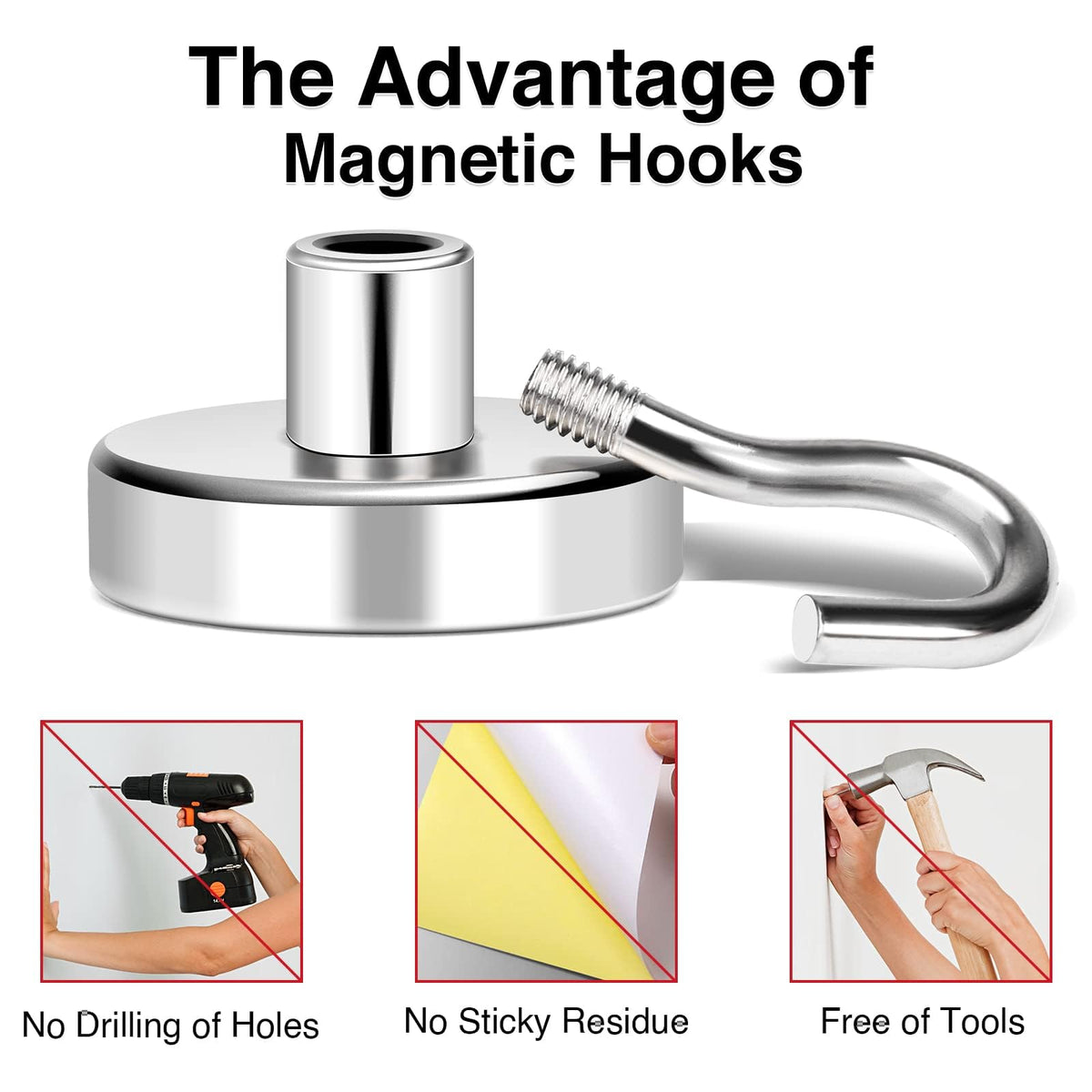 Magnetic Hooks 50lbs Strong Magnets Hook 18 Pack