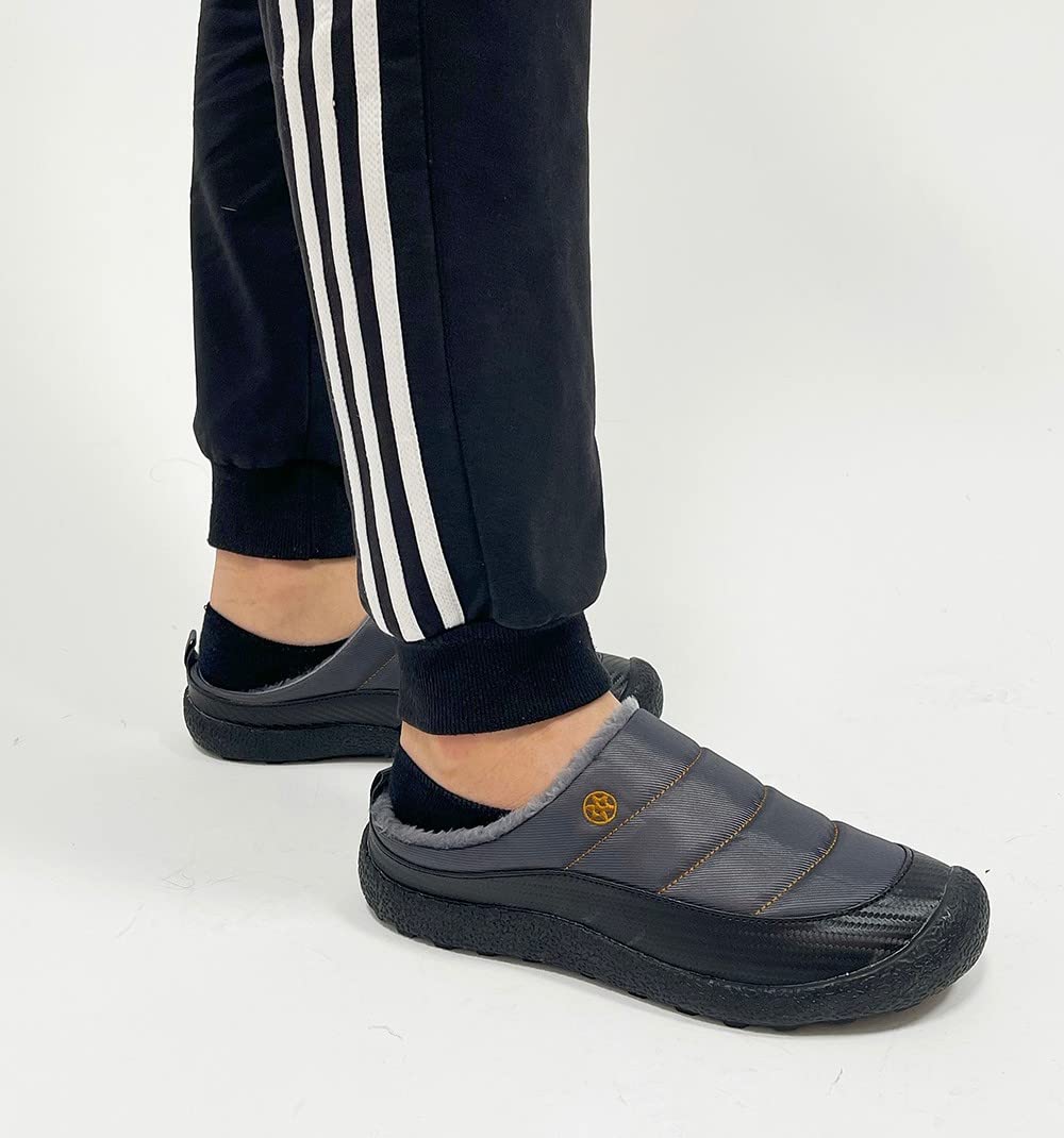 Womens Mens House Slippers Outdoor Winter Shoes Grey