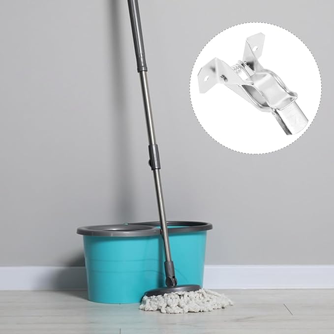 10pcs Wall Mounted Broom Organizer Mop and Broom Holder Utility Hooks for Laundry Room Storage and Cleaning Tool Hanging