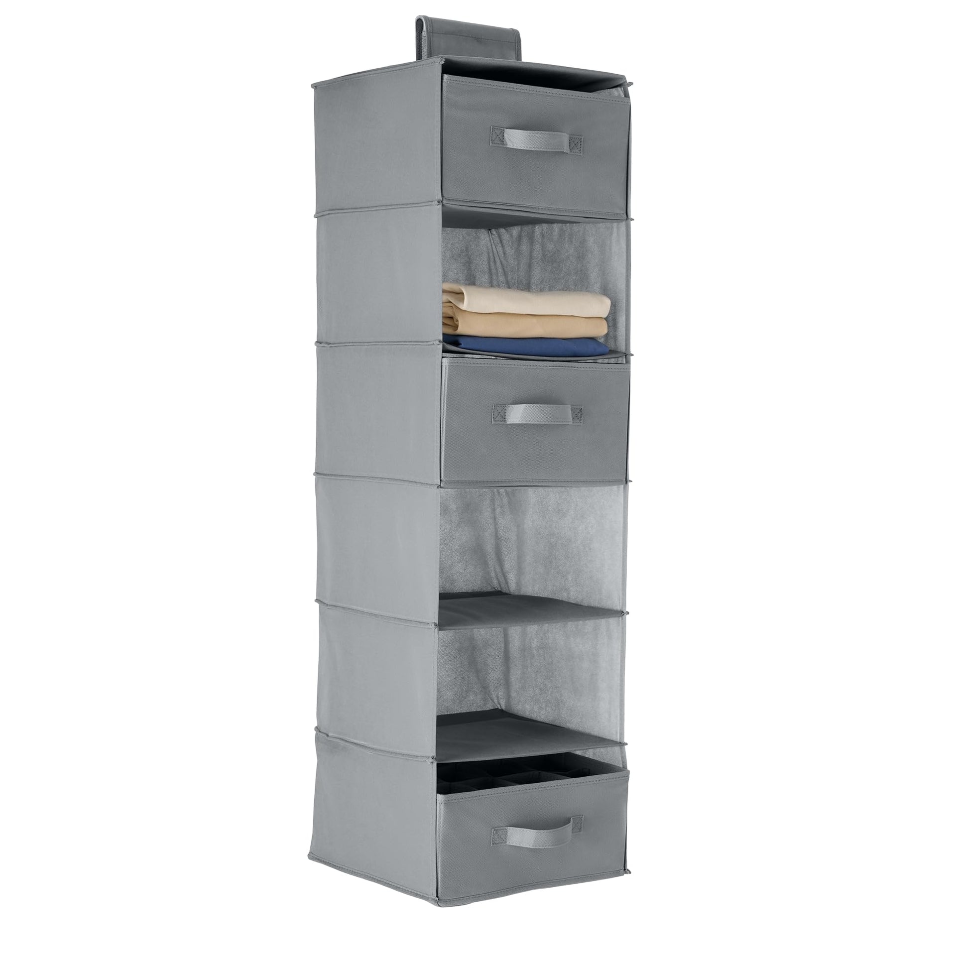 6 Tier Hanging Closet Organizer with Removable Drawers for Sweaters