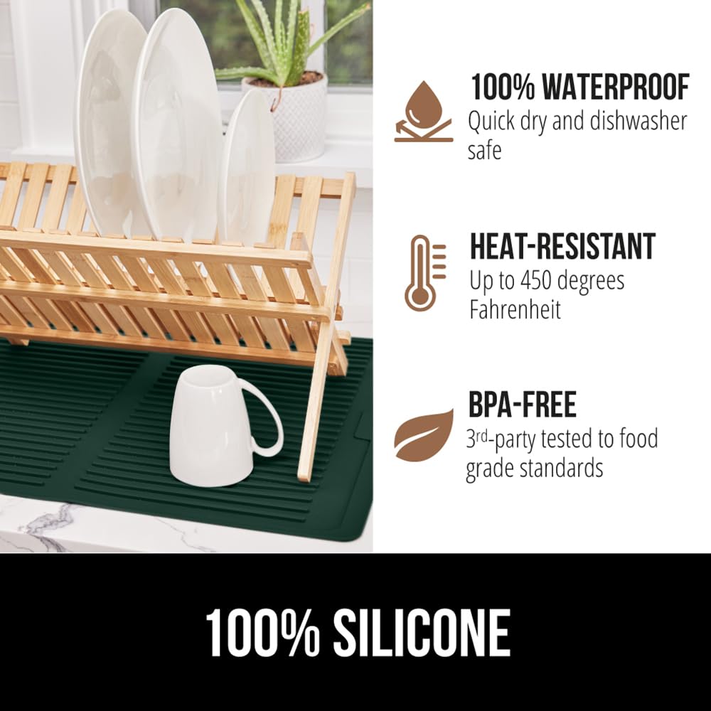 100% BPA Free Silicone Dish Drying Mat for Kitchen Counter
