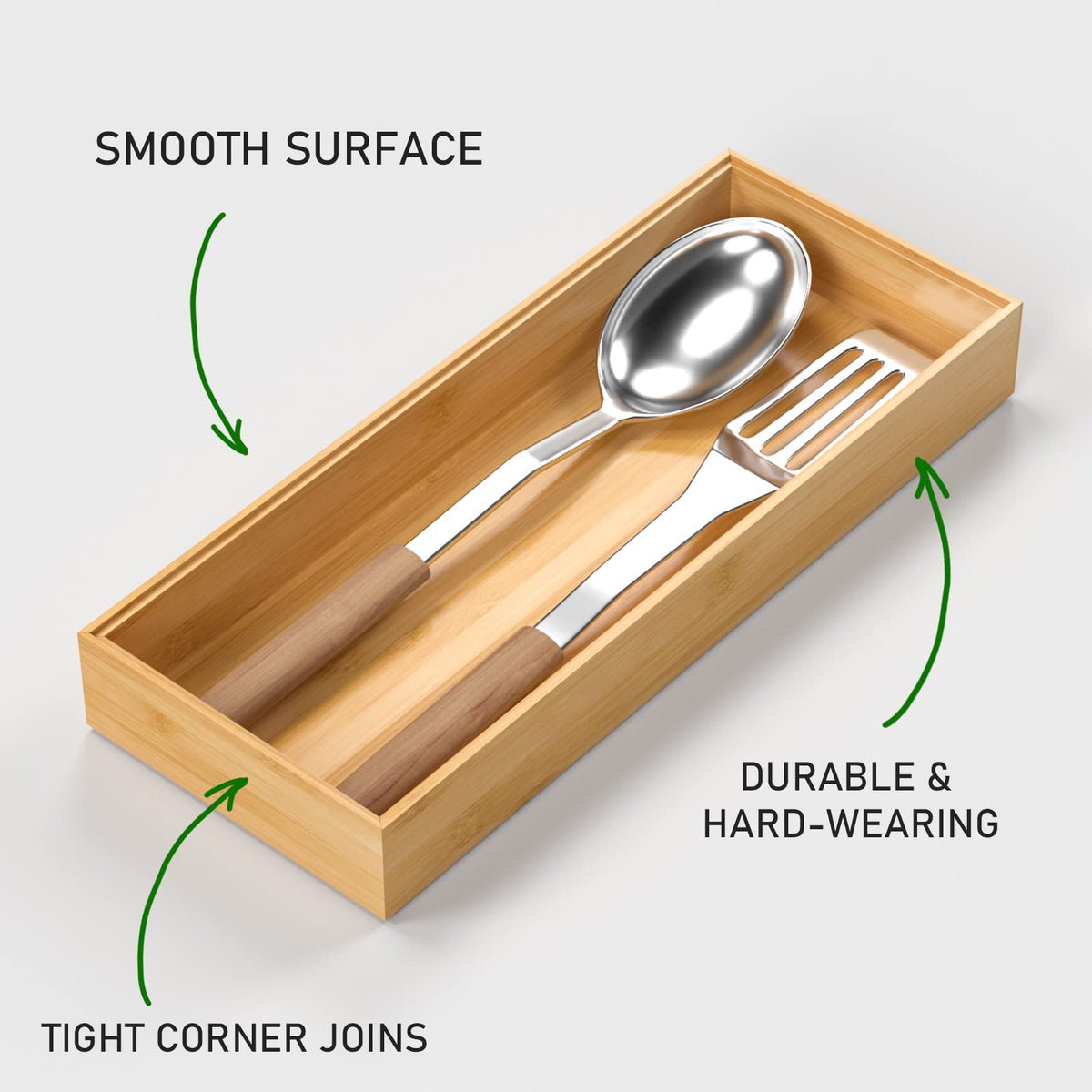 Bamboo Drawer Organizer (2 Count)