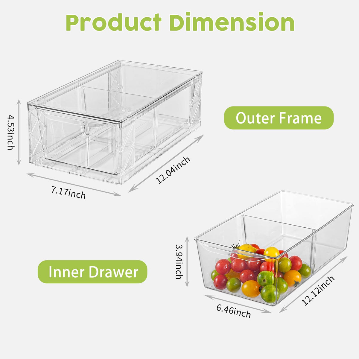 6 Pack Acrylic Storage Drawers (6 Count)