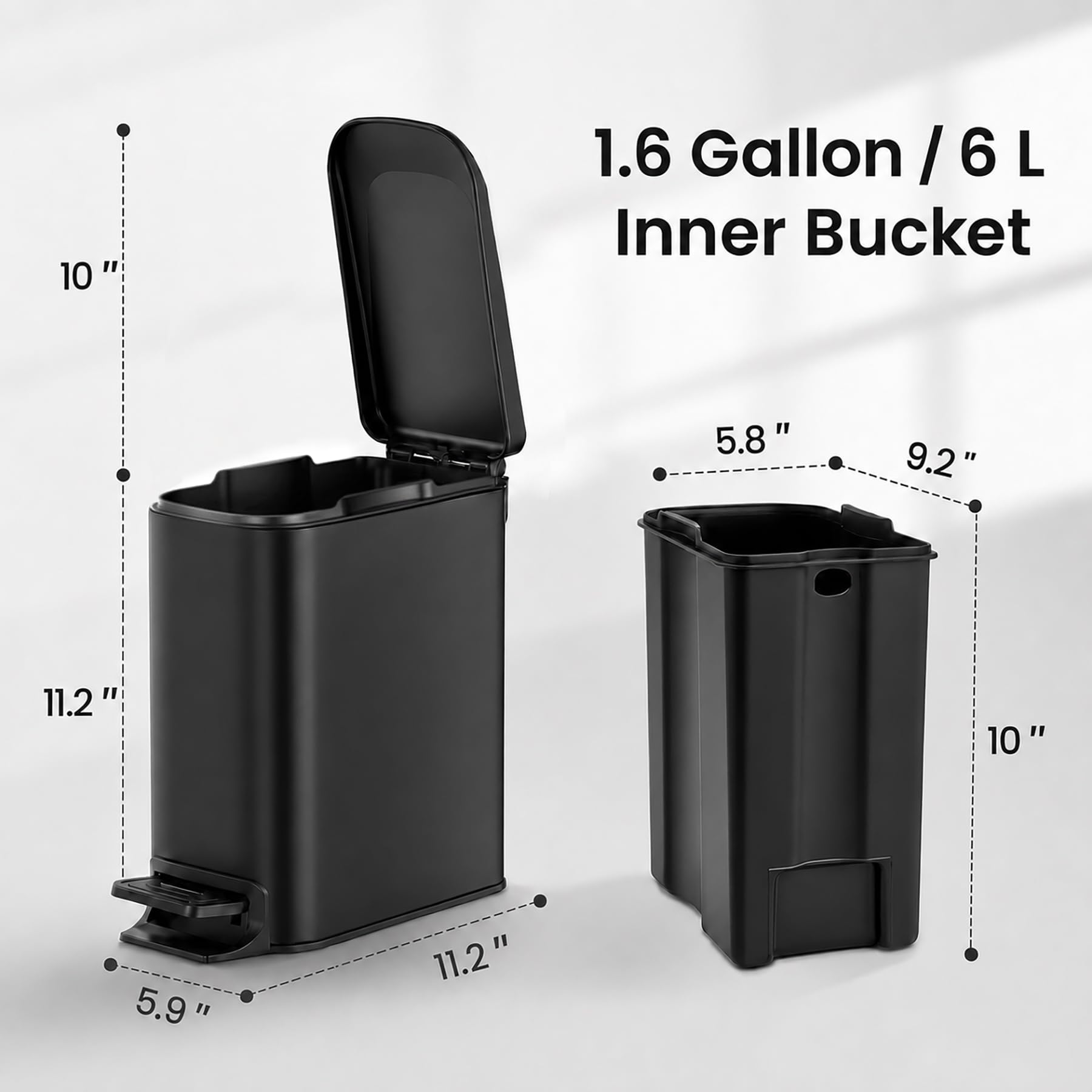 Small Bathroom Trash Can with Lid