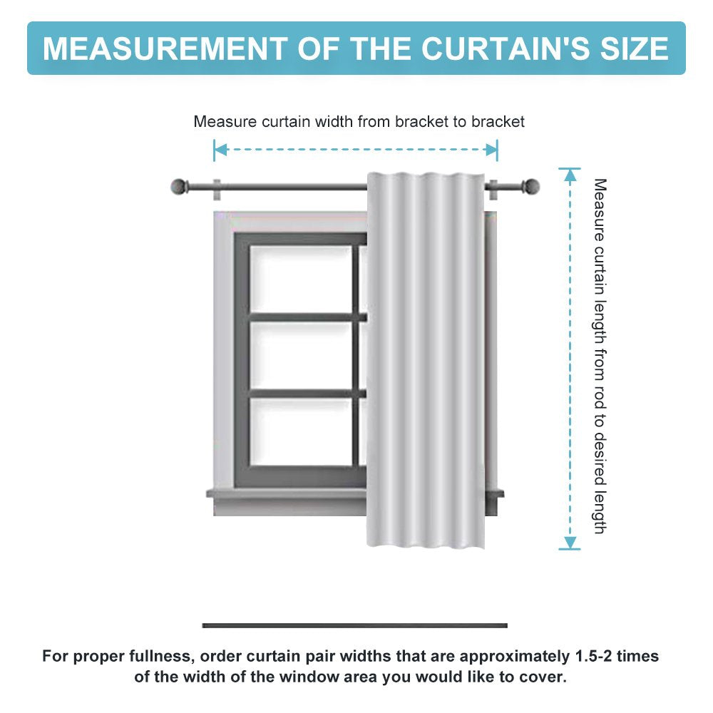 Blackout Curtains & Drapes for Bedroom 54 inches Long (2 Count)