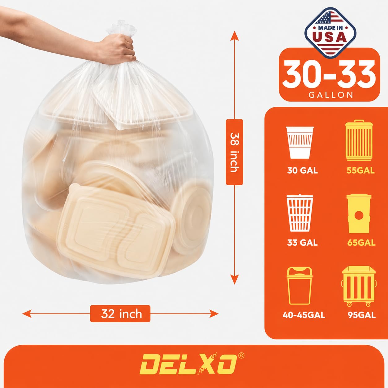 30 33 Gallon Trash Bags (250 Count)