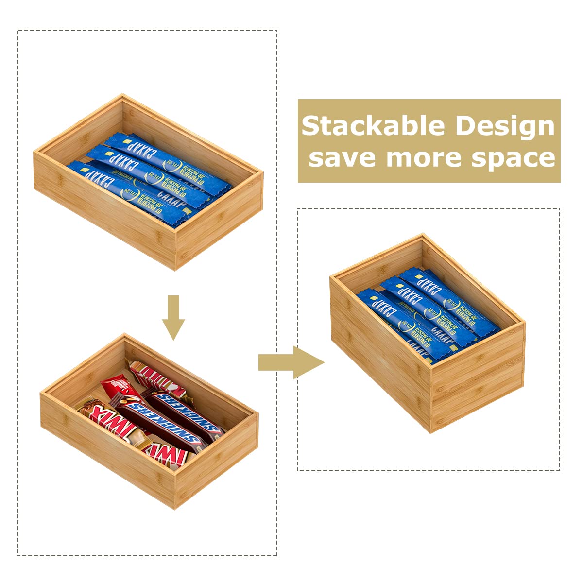 Bamboo Kitchen Drawer Organizer 9"x 6" (2 Count)