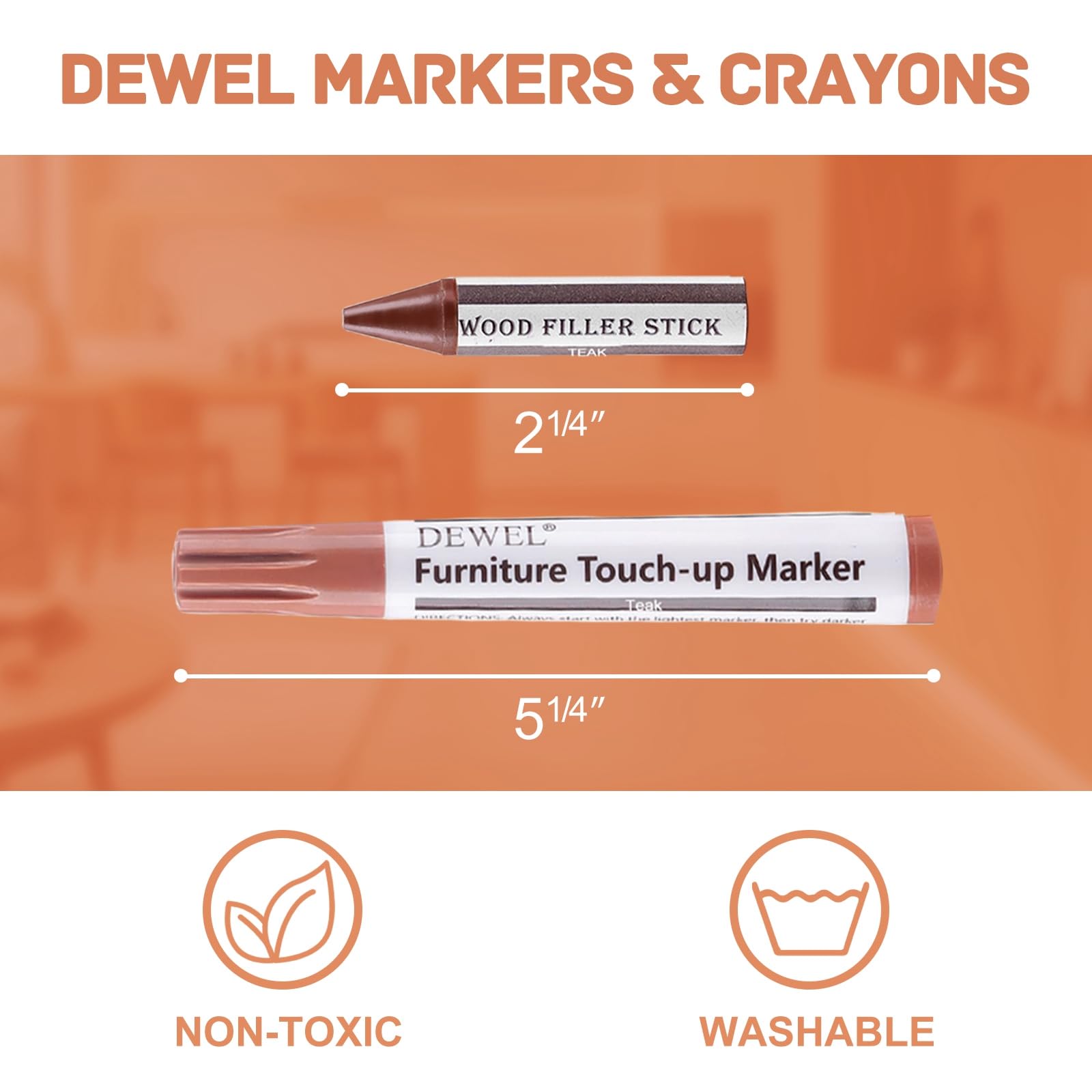 Wood Furniture Markers & Filler Sticks Repair Kit (36 Count)