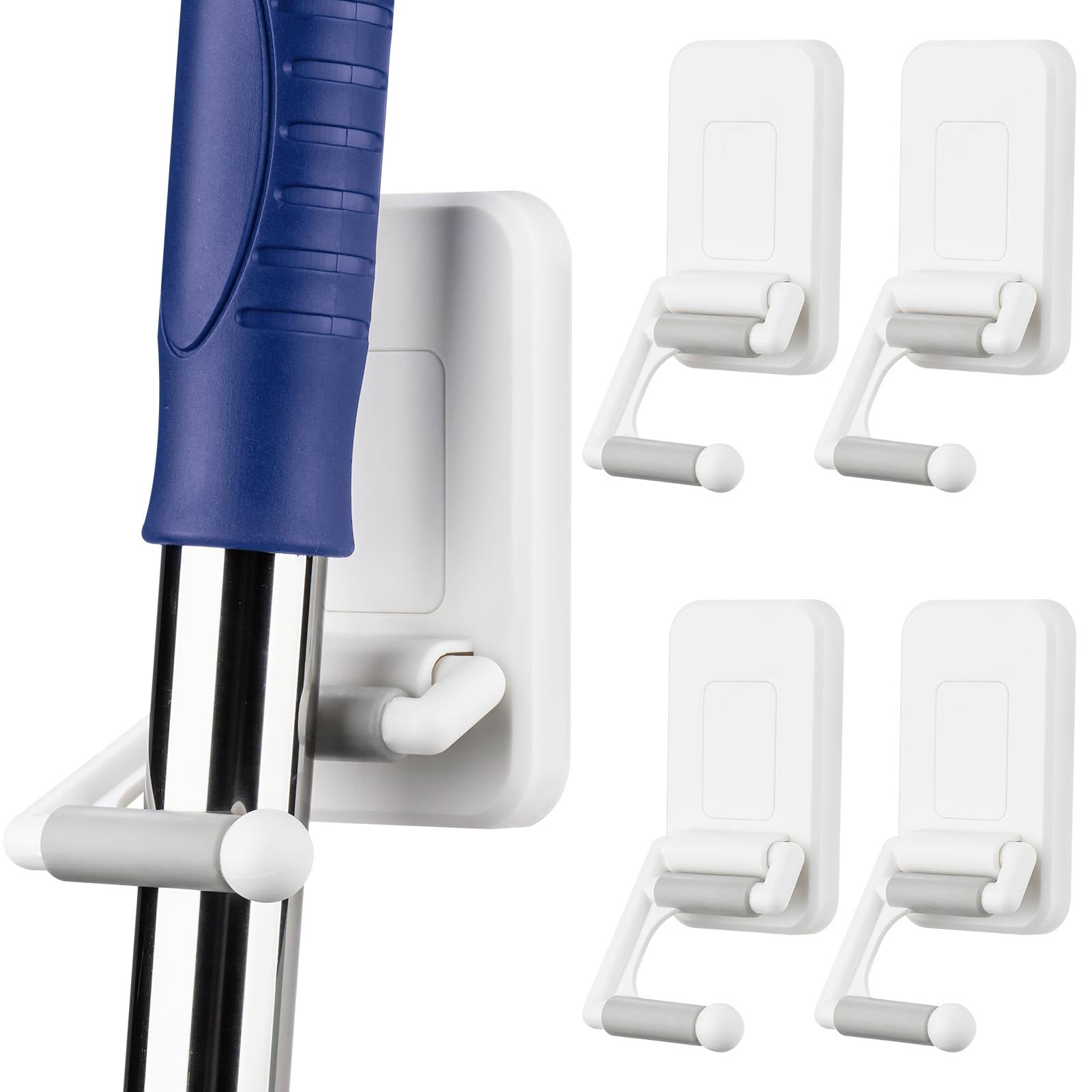 Broom Mop Holder Wall Mount 4PCS 180° Rotating No (4 Count)