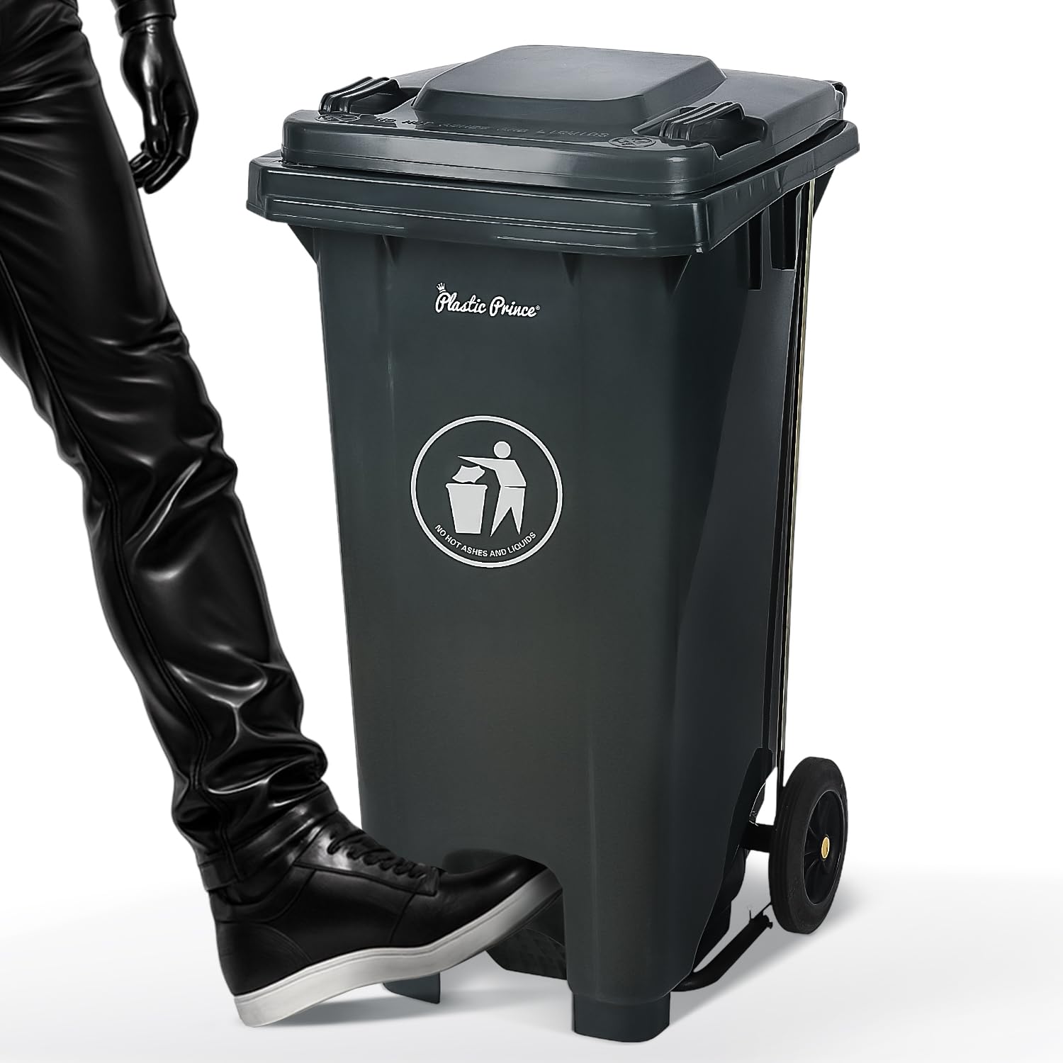32 Gallon Trash Can with Wheels and Lid