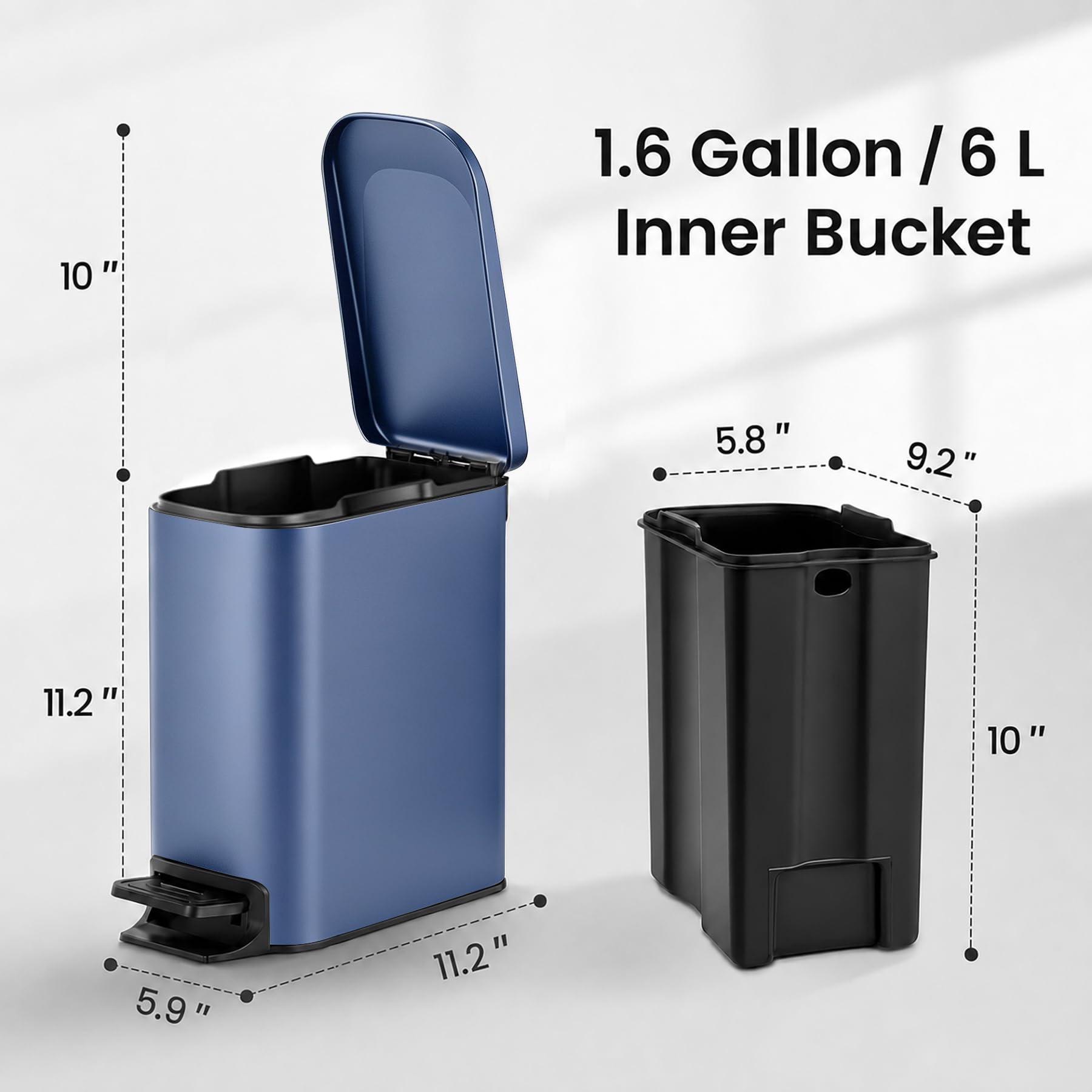 Small Bathroom Trash Can with Lid