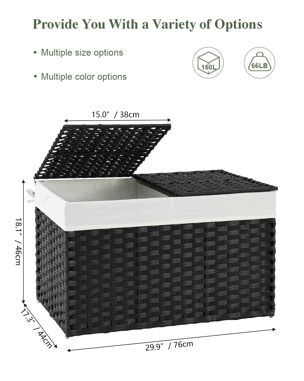 Storage Basket with Lid Wicker Baskets for Storage